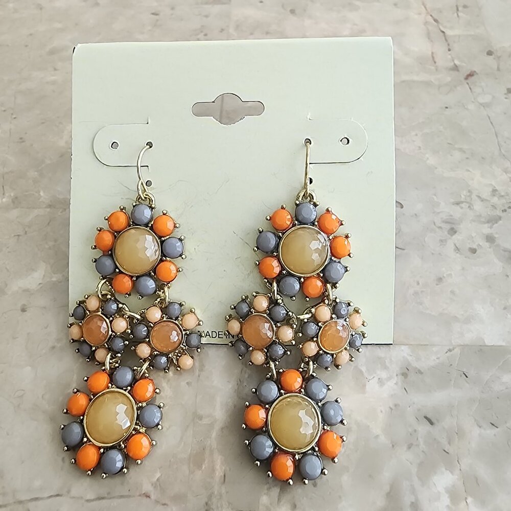 Stony Multi-Colored Fashion Dangle Earrings